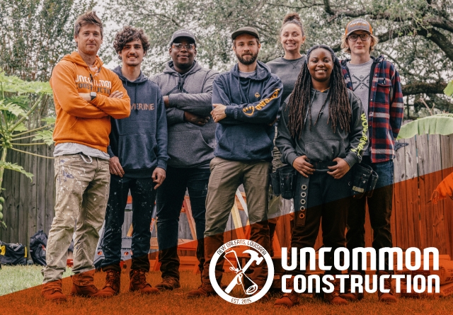 Aaron Frumin and a crew of students working with Uncommon Construction.