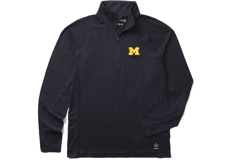Black hoodie with UofM logo.
