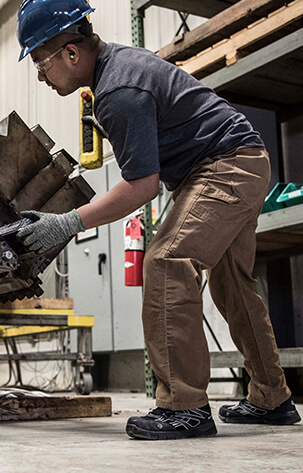 Worker wearing a hard hat