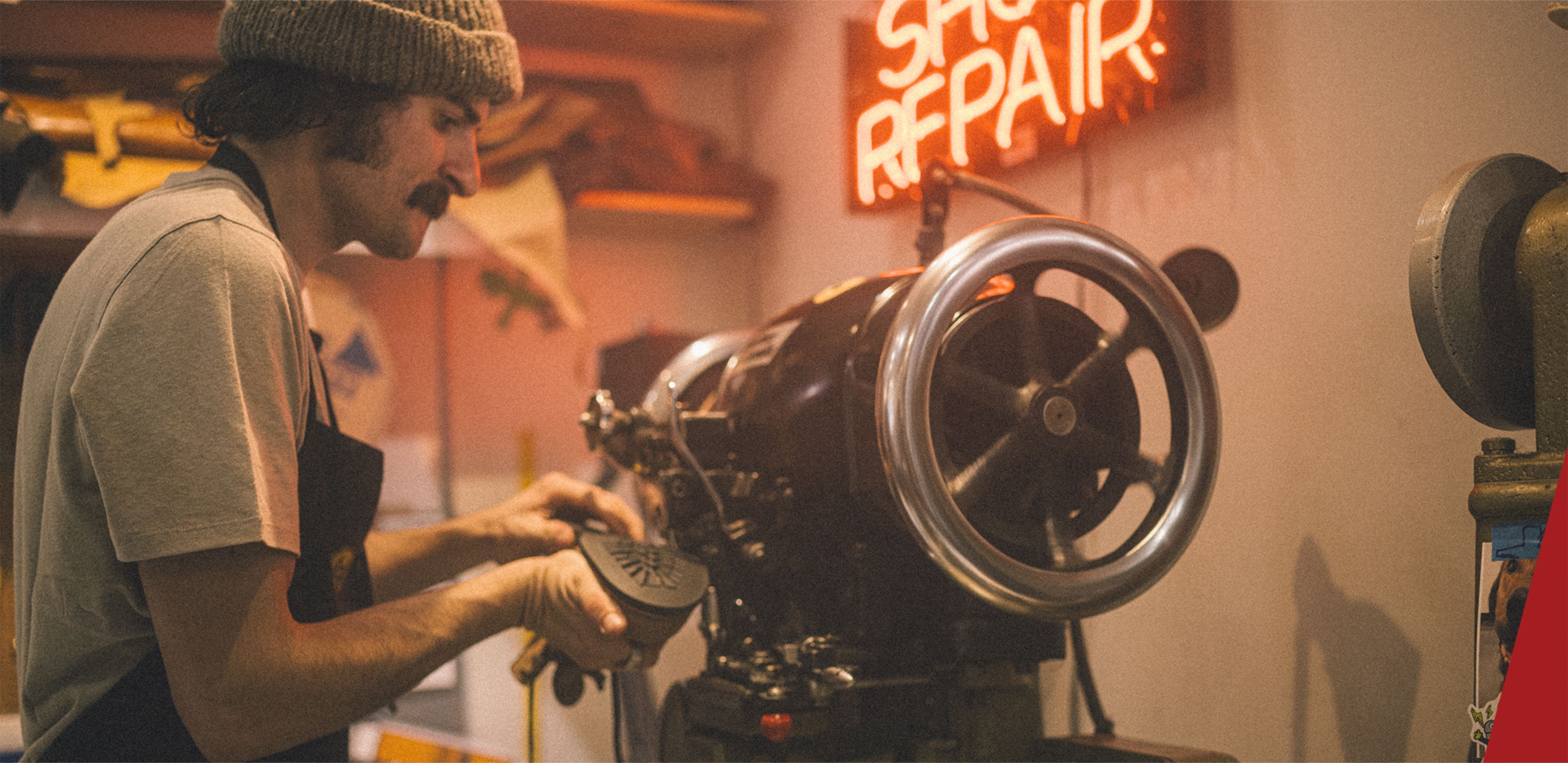 a man working on a machine