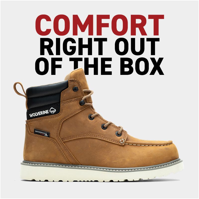 Tan Wolverine work boot