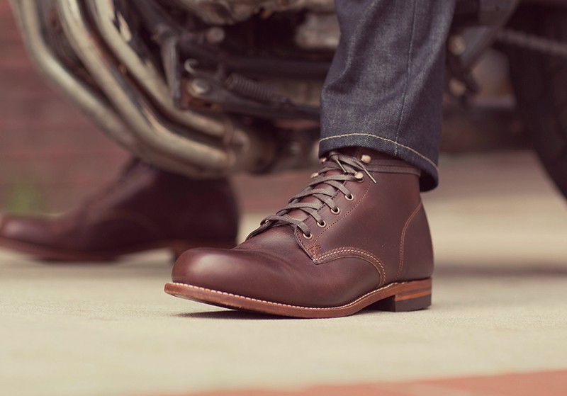 Motorcyclist wearing Wolverine Boots