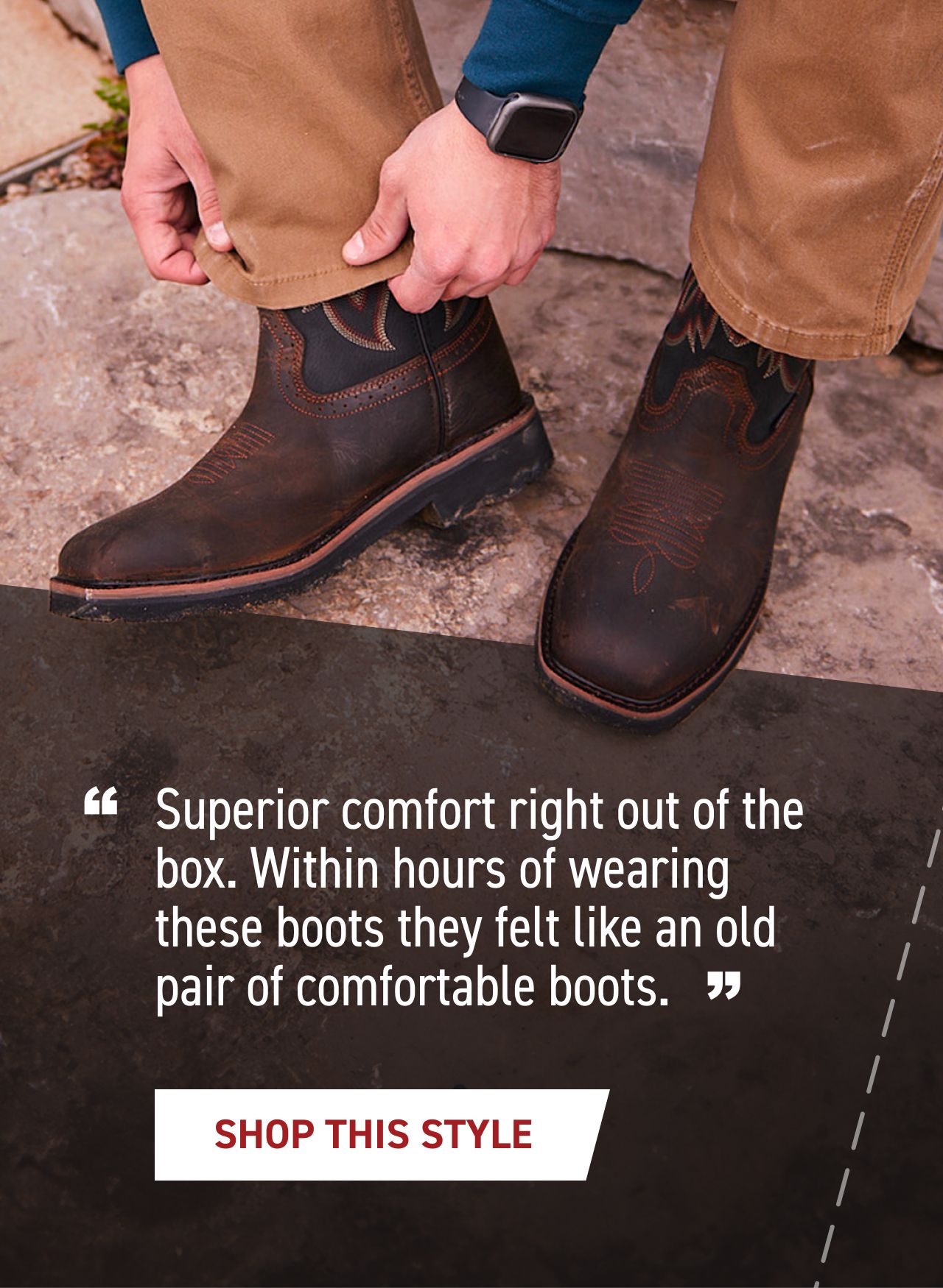 Man wearing cowboy boots