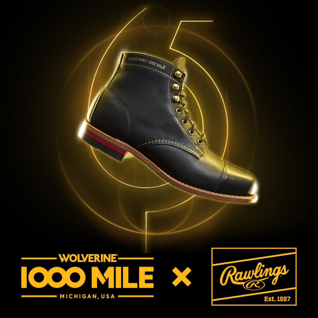 1000 Mile x Rawlings Gold Glove Award Cap-Toe Original Boot