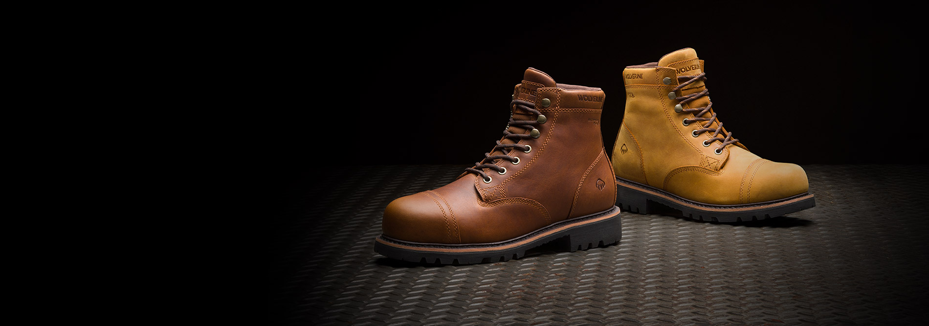 A boot cracks concrete with its heel!