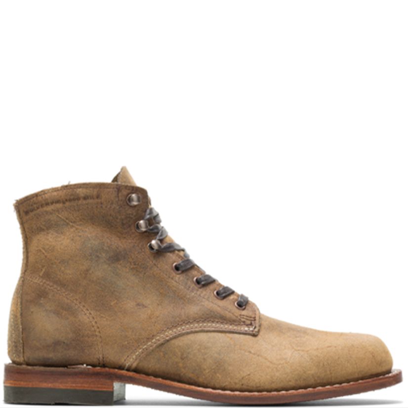 a brown boot with laces