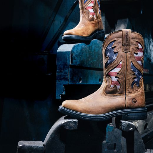 Brown boot.