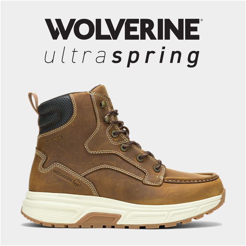Tan Wolverine work boot