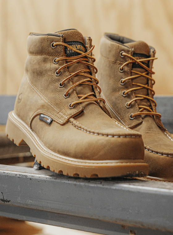 Tan work boots