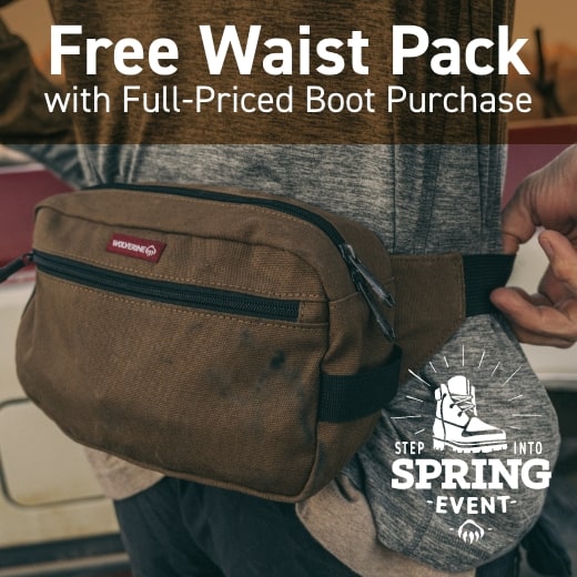 Free Waist Pack
  with Full-Priced Boot Purchase