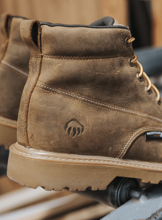 Tan work boots