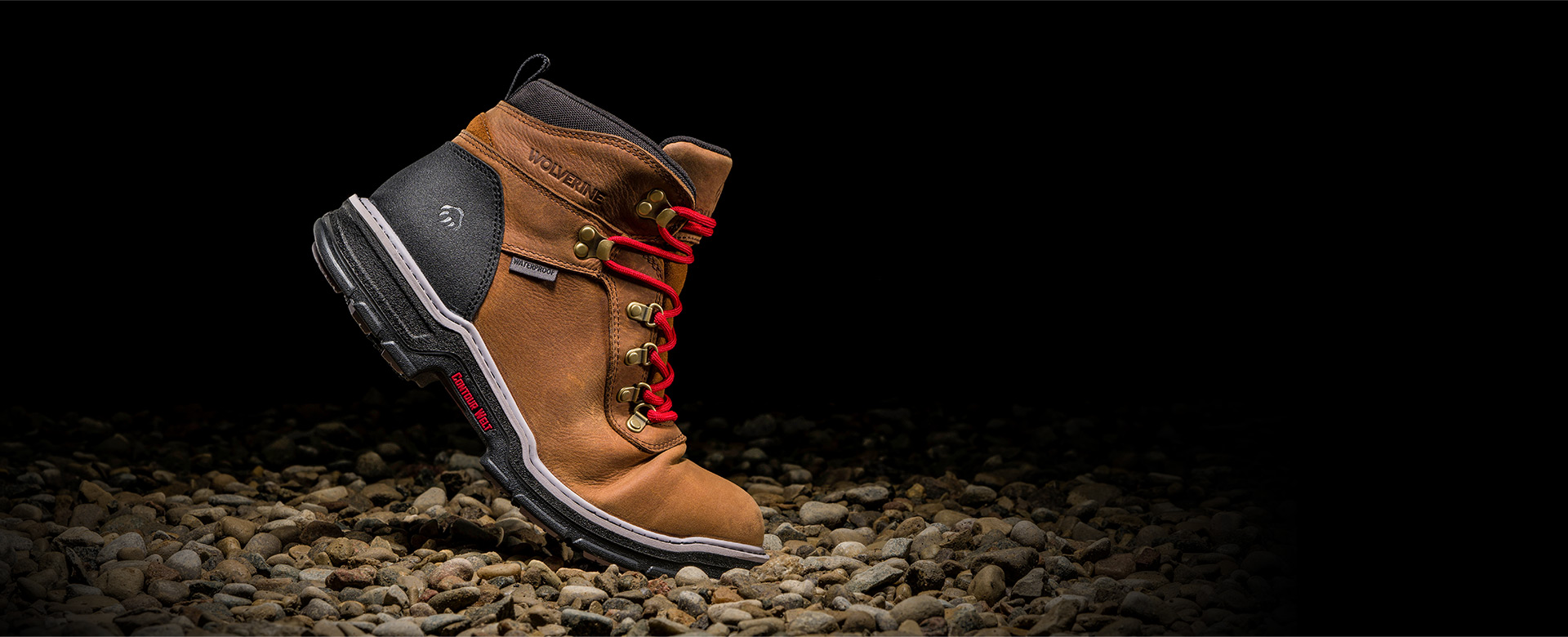 Sideview of a Wolverine Trail Flex boot.