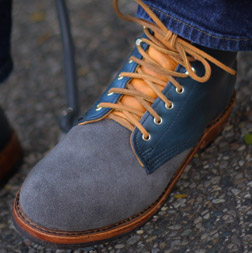 Blue leather shoe