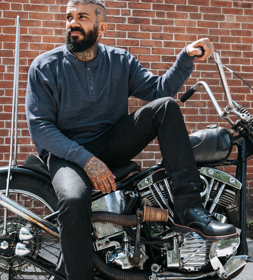 Jason sitting on his motorcycle.