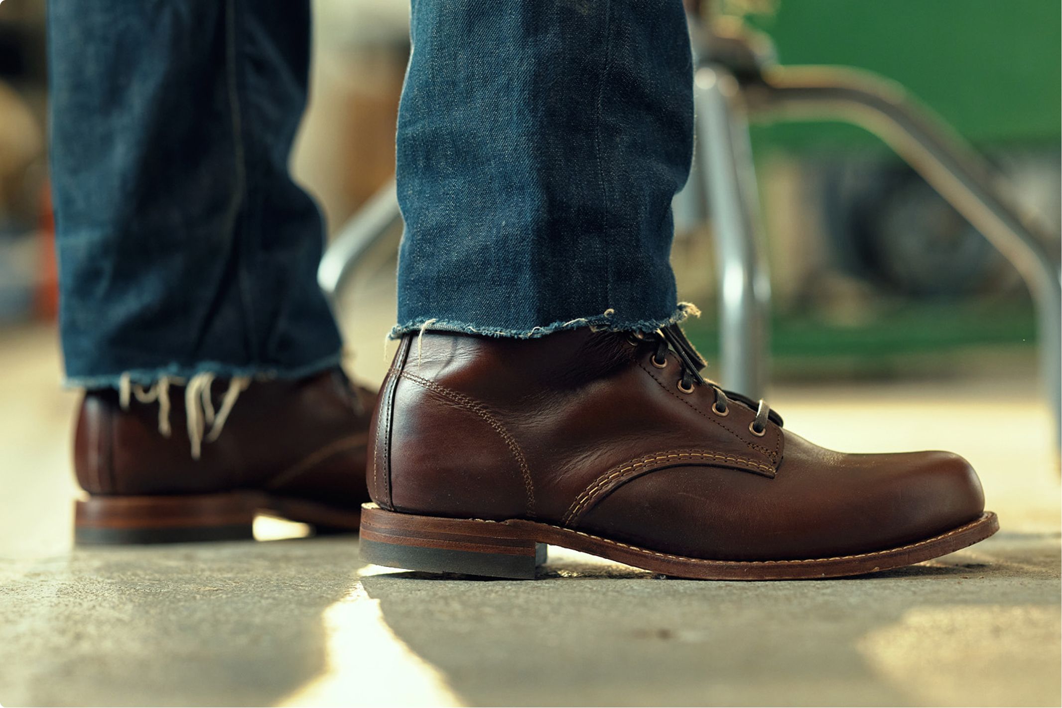 Pair of brown 1000 Mile boots.