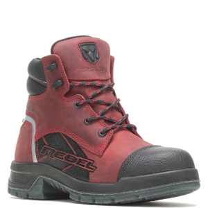 Red boot with black accents.