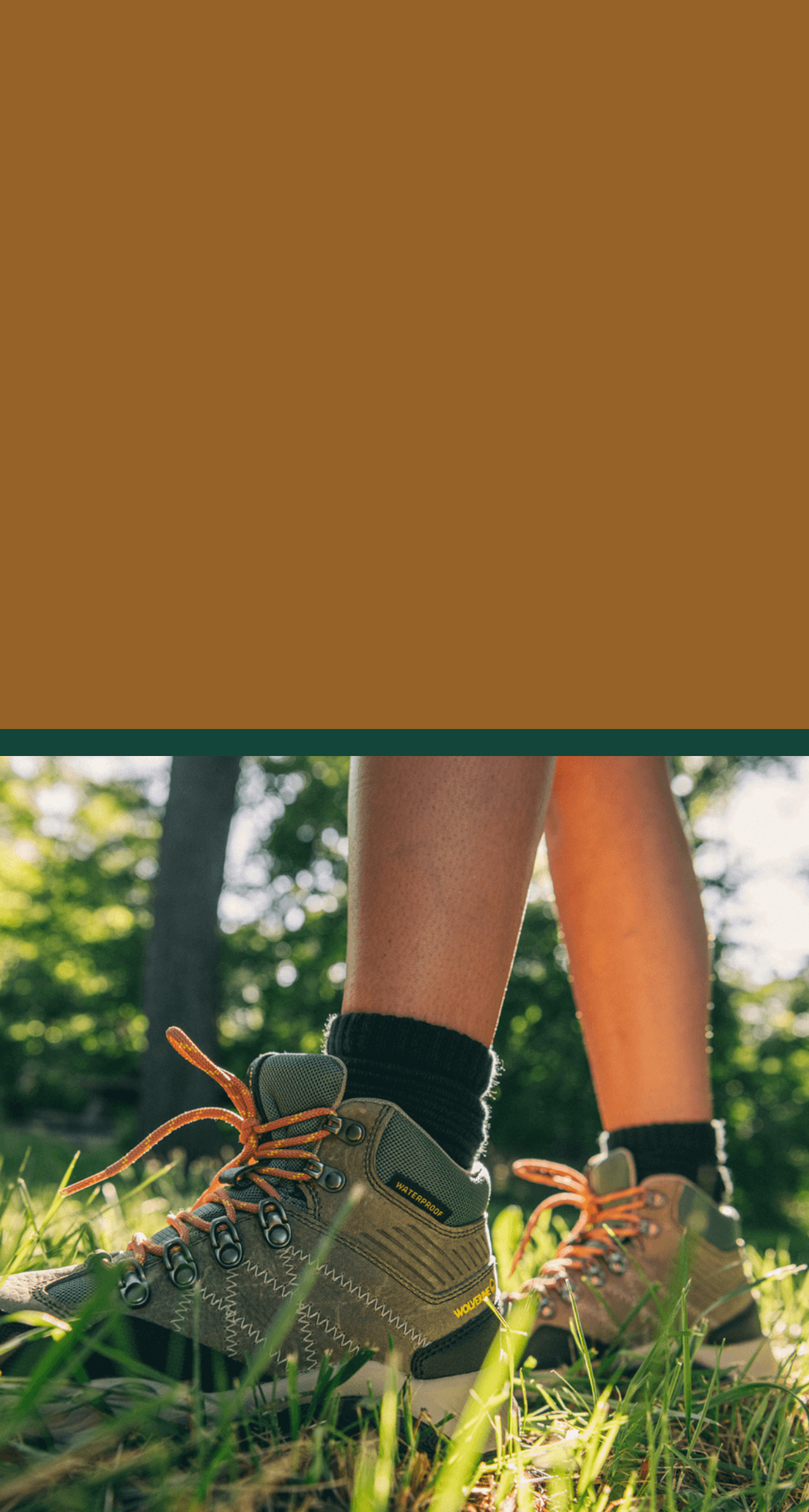 Boots being worn in grass