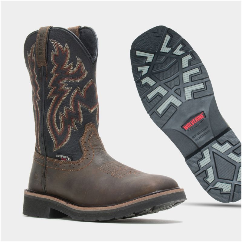 Western style wolverine work boots