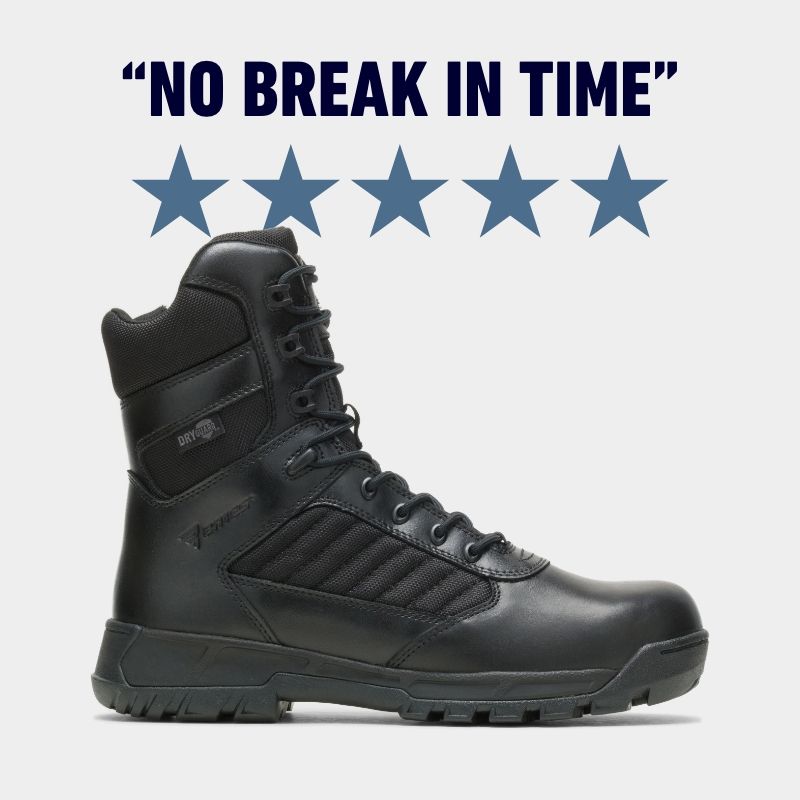 Black tactical high top work boots