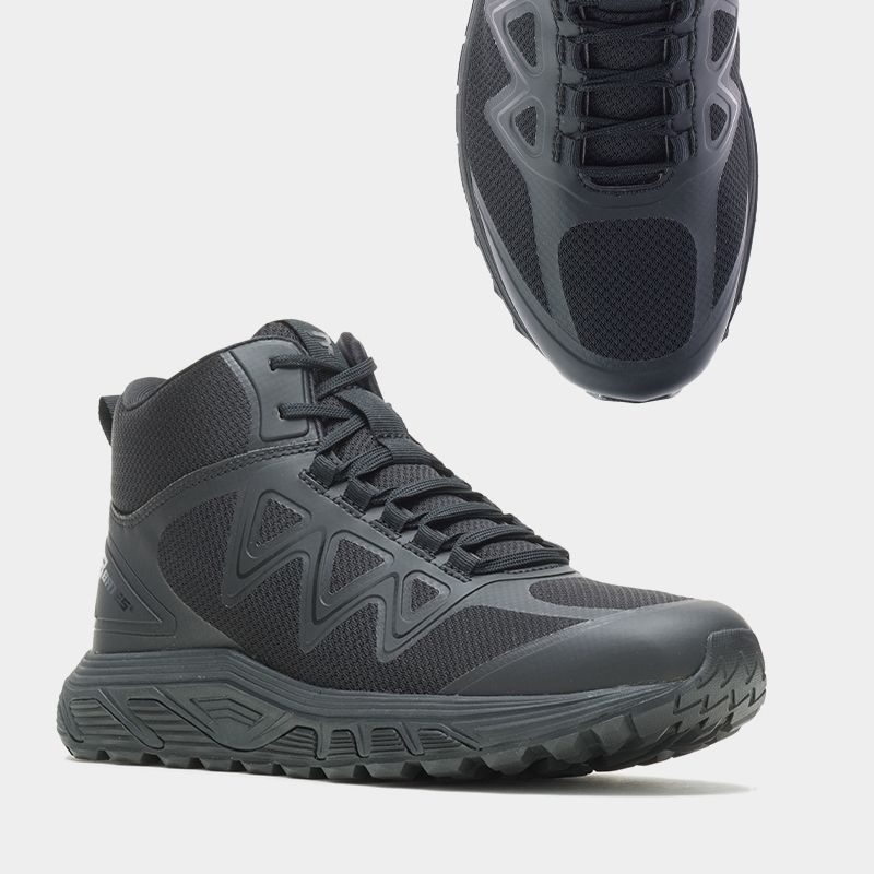 Black tactical low top work shoes